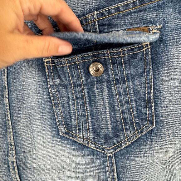 Vintage Esprit Denim A-Line Skirt Size Approx 12 Y2K Style Grunge Jean Skirt - Picture 7 of 10